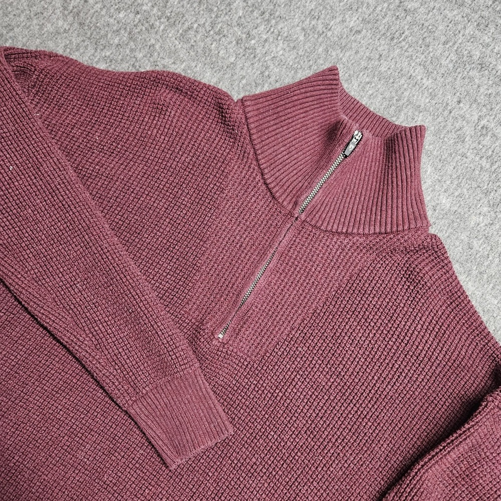 Half-Zip Ribbed Mock Neck Sweater
